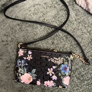 Calvin Klein Black Floral Crossbody Bag